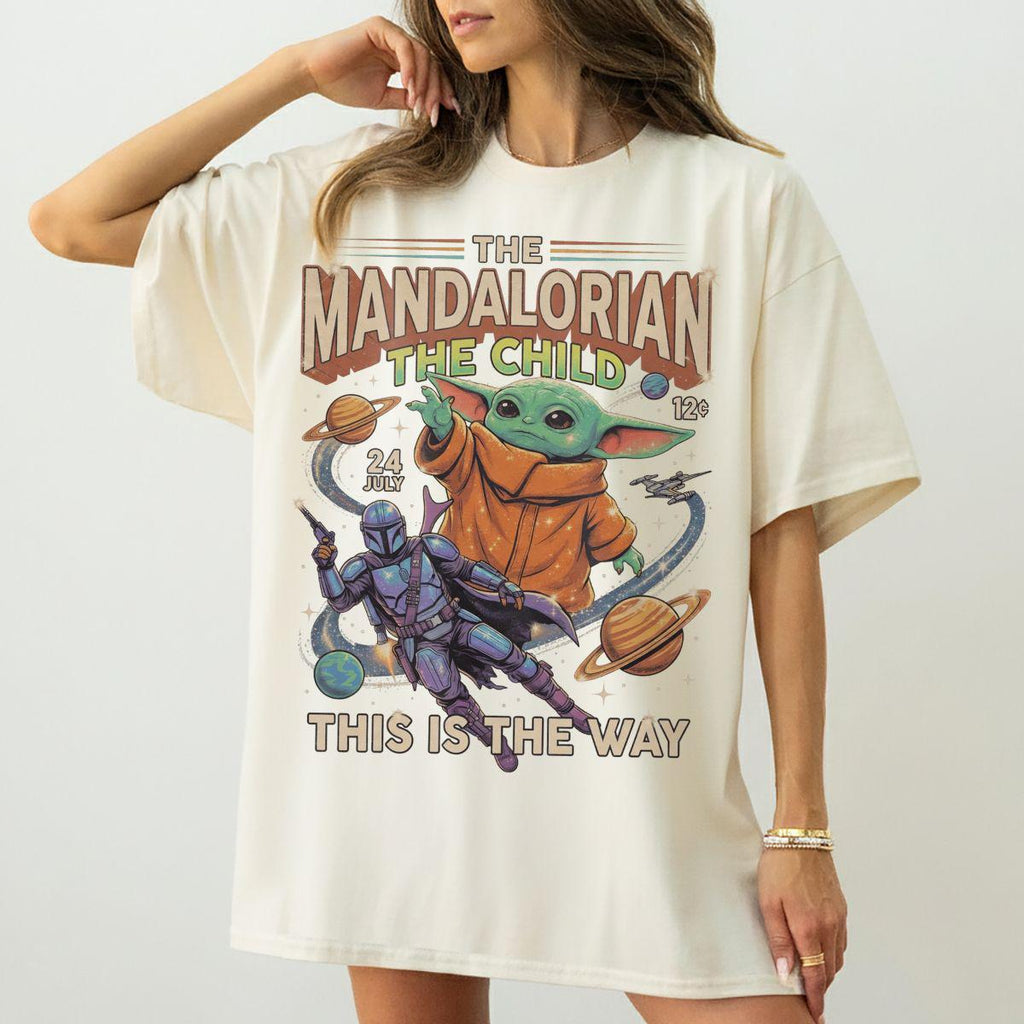 Retro Star Wars The Mandalorian The Child — Gildan Hoodie