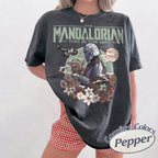 Retro Mandalorian Grogu — Comfort Colors Tee
