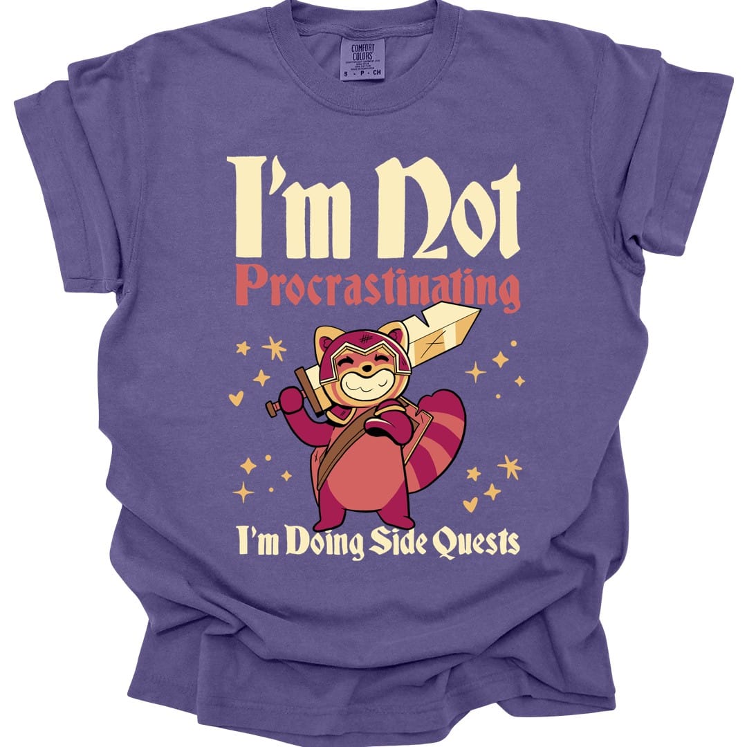 Funny DND Shirt - I'm Not Procrastinating I'm Doing Side Quests - Comfort Colors