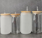 12oz or 16oz Sublimation Blank Glass Can Jar Tumbler (Clear or Frosted)