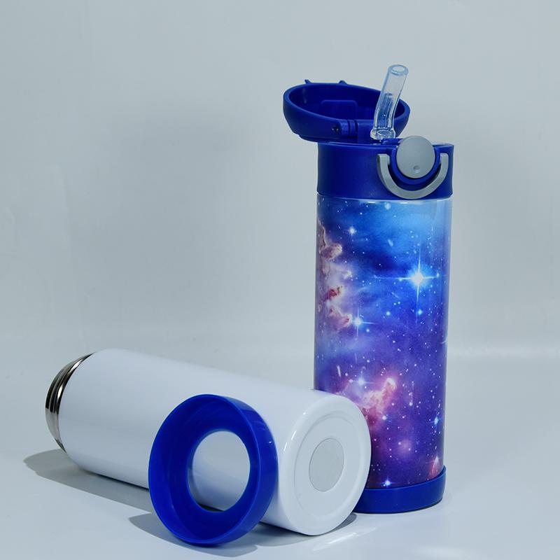 12oz Blank Sublimation Sippy Cup Straight Stainless Drinking Tumbler Sport Water Bottles with Handle