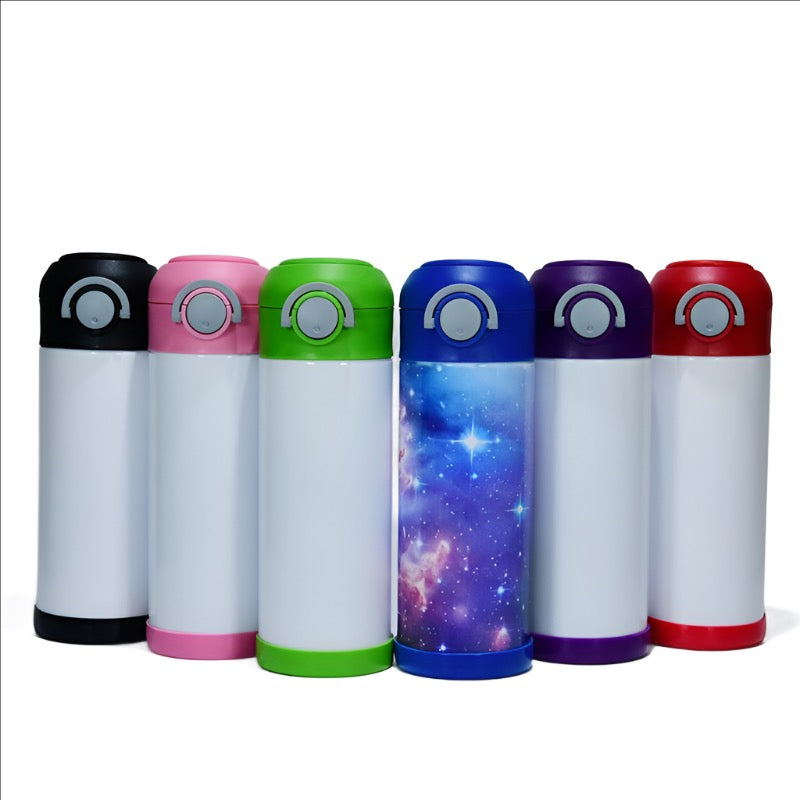 12oz Blank Sublimation Sippy Cup Straight Stainless Drinking Tumbler Sport Water Bottles with Handle