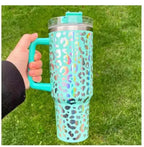 40oz Holographic Cheetah Leopard Laser Etched Stainless Tumbler