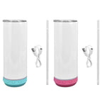 Bulk Pack 20oz Sublimation Bluetooth speaker tumbler. Music Tumblers W/ Lid, Speaker & Straw