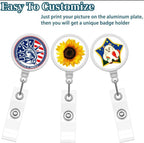 sublimation 32mm White or Black Blank retractable reel badge Holder Nurse, Doctor, MD, RN