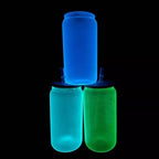 16oz Sublimation blank Glow In Dark iridescent Glitter glass Jar Cans Tumblers (Includes Bamboo Lid & Straw)