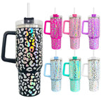 40oz Holographic Cheetah Leopard Laser Etched Stainless Tumbler