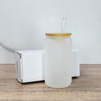 12oz or 16oz Sublimation Blank Glass Can Jar Tumbler (Clear or Frosted)