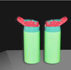 UV Color Change & Glow in Dark 12oz Blank Sublimation Sippy Cup Straight Stainless Kids Drinking Tumbler Sport Water Bottles