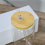 12oz 16oz & 25oz Glass can jars or tumbler bamboo replacement lids