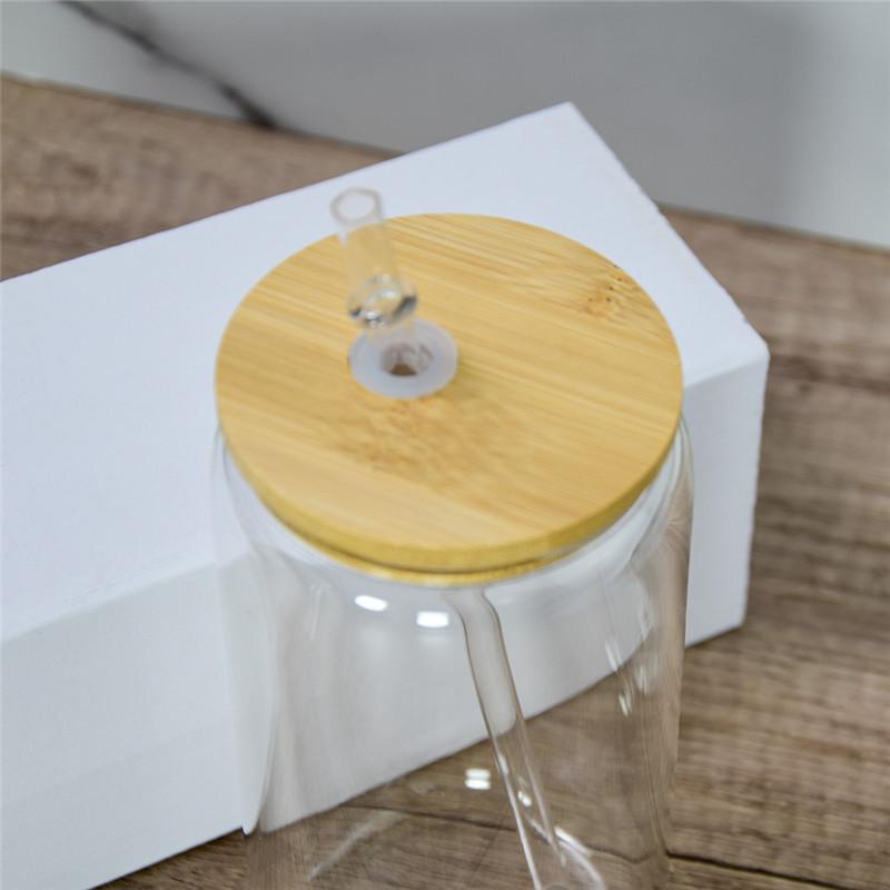 12oz 16oz & 25oz Glass can jars or tumbler bamboo replacement lids