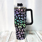 40oz Holographic Cheetah Leopard Laser Etched Stainless Tumbler