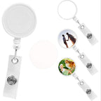 sublimation 32mm White or Black Blank retractable reel badge Holder Nurse, Doctor, MD, RN