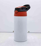 12oz Blank Sublimation Sippy Cup White Straight Stainless Drinking Tumbler Sport Water Bottles with Handle