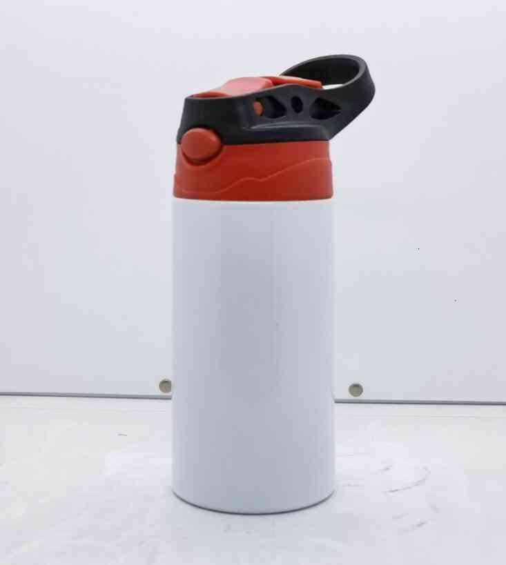 12oz Blank Sublimation Sippy Cup White Straight Stainless Drinking Tumbler Sport Water Bottles with Handle