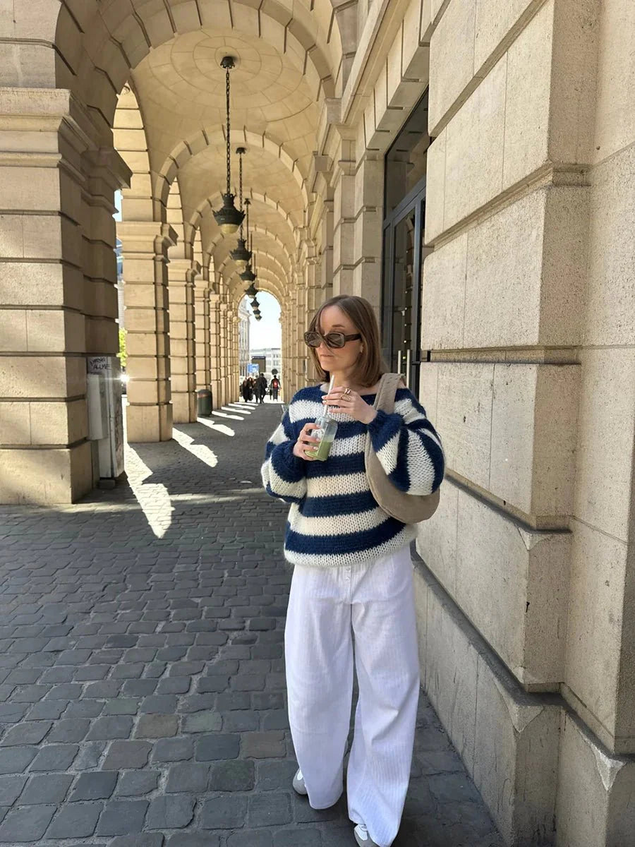 Jaida Loose Striped Pullover Sweater