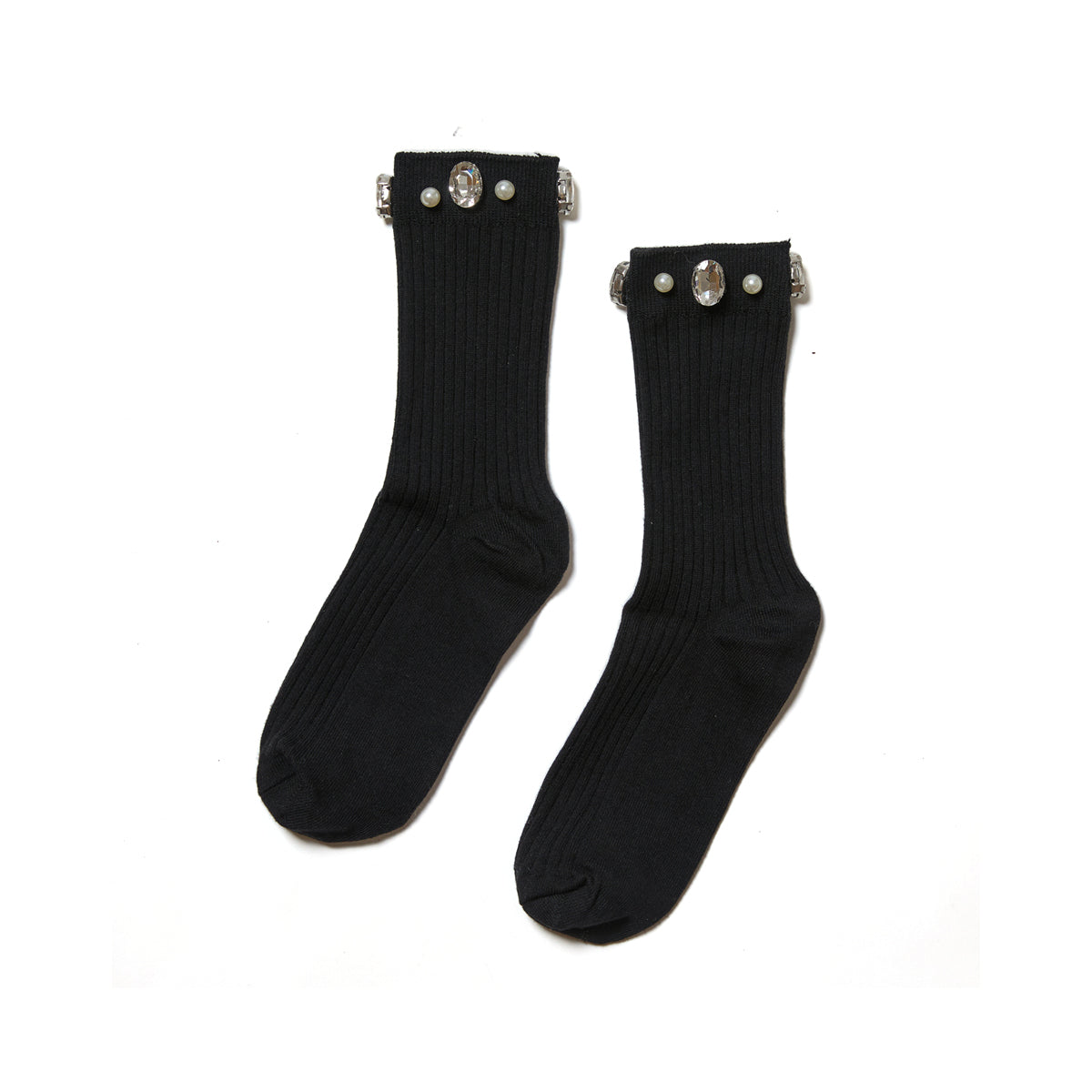 Crystal Ribbed Crew Socks