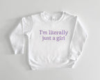 Embroidered "I'm Literally Just A Girl" Mother Daughter Matching Outfits