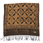 Handmade Batik Scarf, Black Brown Harvest, Hand Dyed, 100% Cotton