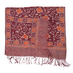 Handmade Batik Scarf, Cotton, Plumeria, Pink, Purple, Peach
