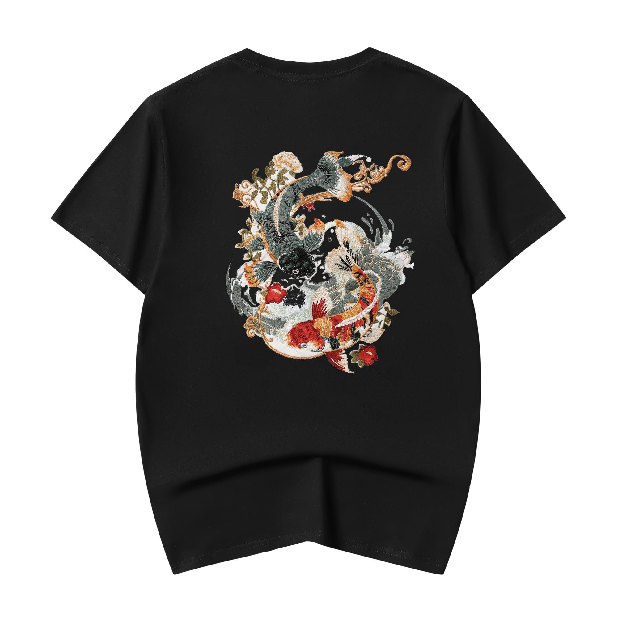 KH880 Yin Yang Koi Embroidery Tee