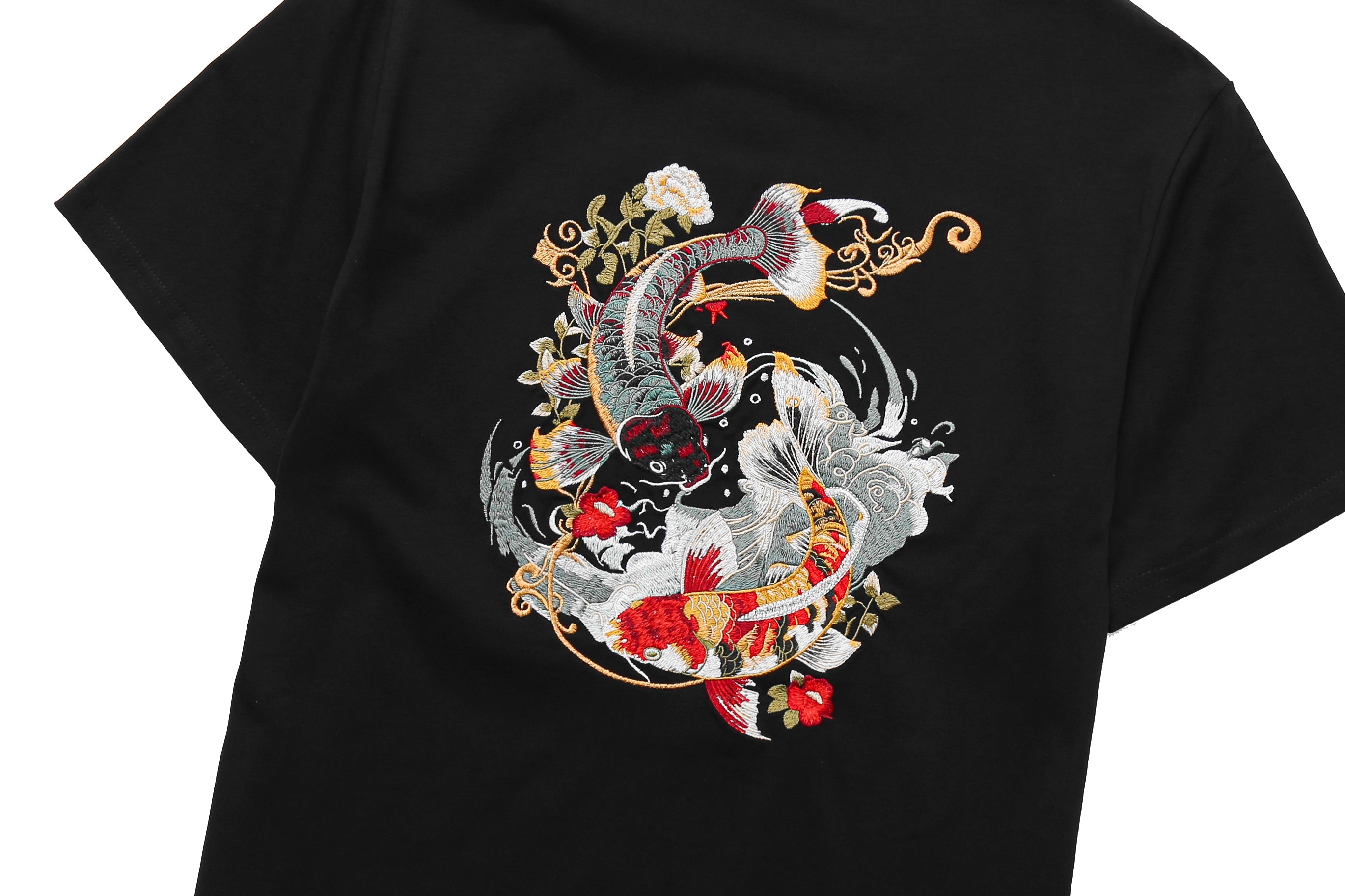 KH880 Yin Yang Koi Embroidery Tee