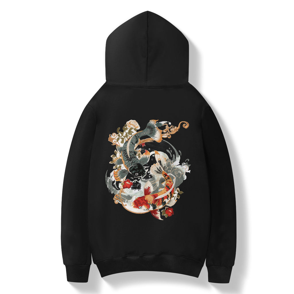 KH9008 Yin Yang Koi Embroidery Hoodie