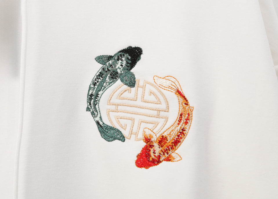 KH9008 Yin Yang Koi Embroidery Hoodie