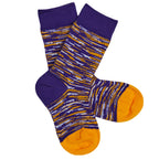 Kid's Socks - Purple And Gold Marled