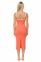 Lily Midi Mango Stretch Dress with Adjustable Straps