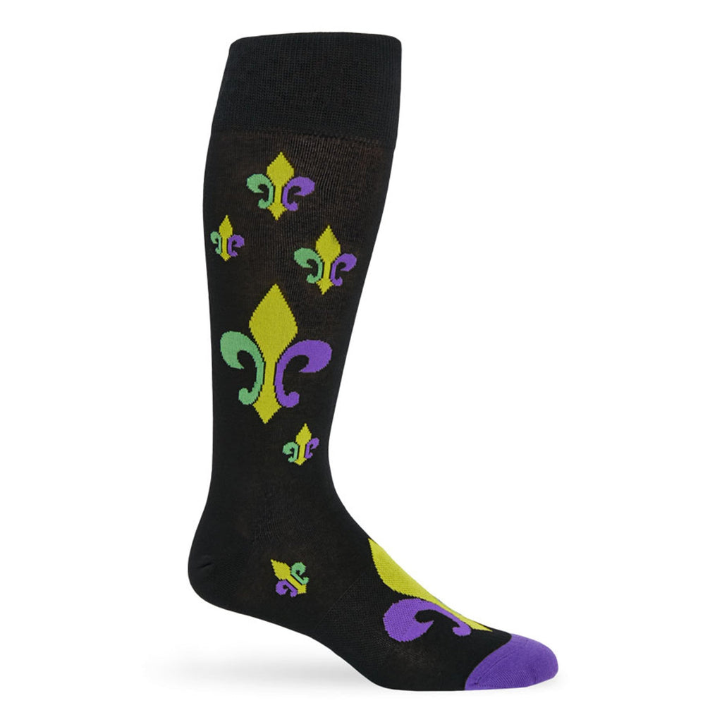 Mardi Gras - Large Fleur-de-lis Dress Socks