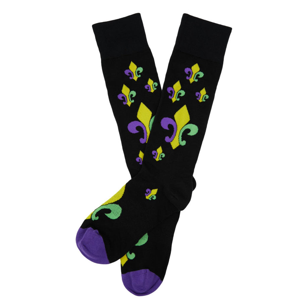 Mardi Gras - Large Fleur-de-lis Dress Socks