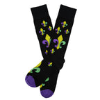 Mardi Gras - Large Fleur-de-lis Dress Socks
