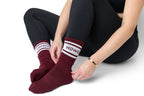 Maroon Retro Howdy Casual Crew Socks