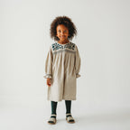 Meadow Breeze Linen Embroidered Oasis Dress | Girls' Smocked Linen Dress