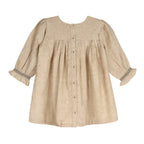 Meadow Breeze Linen Embroidered Oasis Dress | Girls' Smocked Linen Dress