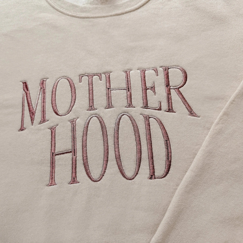 Motherhood Embroidered Sweatshirt | Minimalist Mom Crewneck