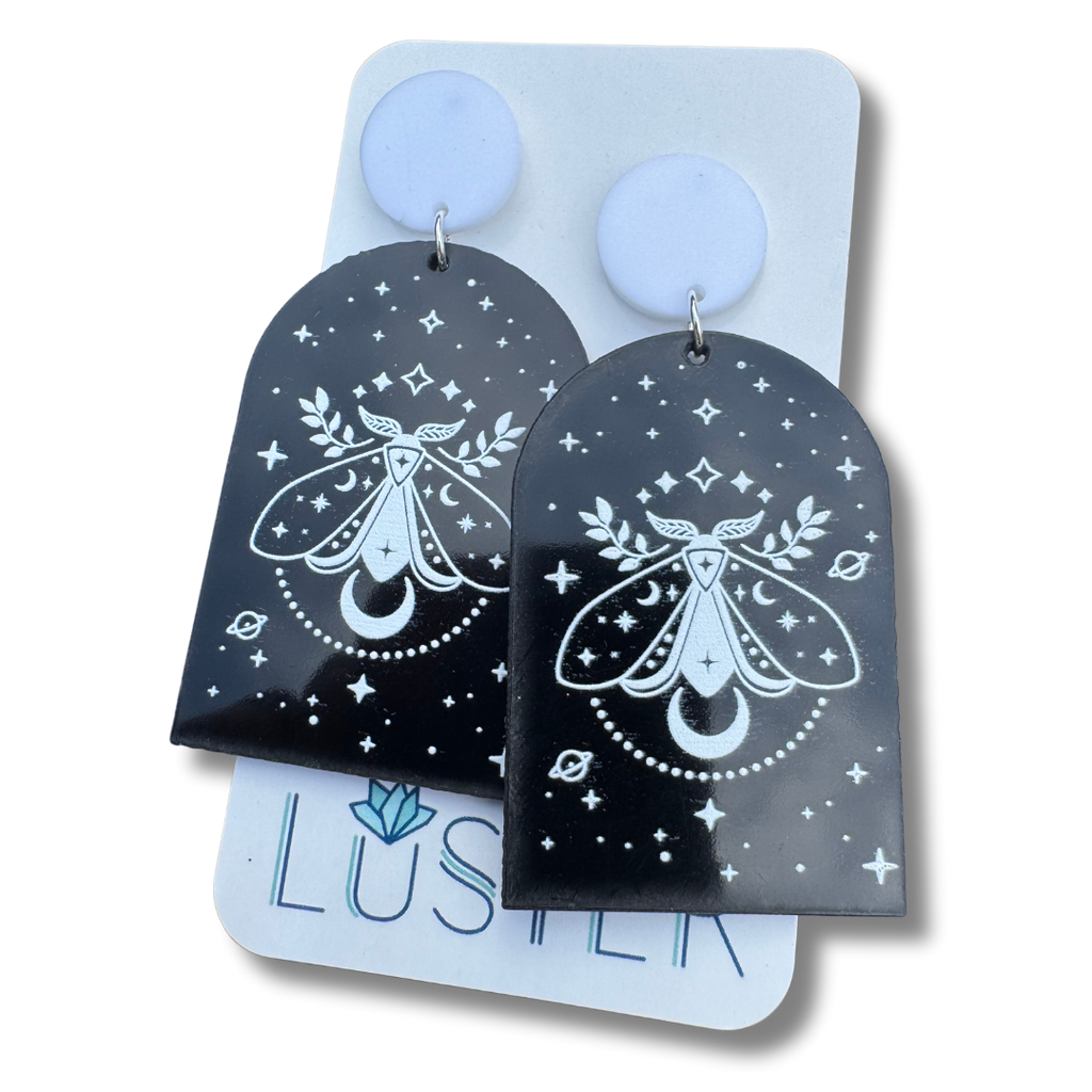 Celestial Moth Dome Earrings