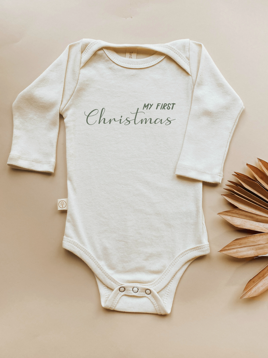 My First Christmas Organic Baby Bodysuit Long Sleeve