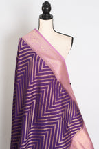 Naina : Purple and Mauve Semi Crepe Georgette Designer Banarasi Saree