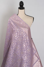 Nandini: Mauve & Gold Cotton Silk Jamdani Banarasi Saree