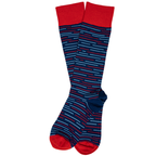 Navy Broken Stripes Dress Socks