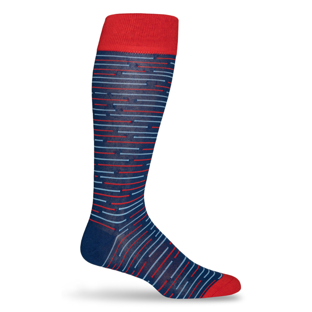 Navy Broken Stripes Dress Socks