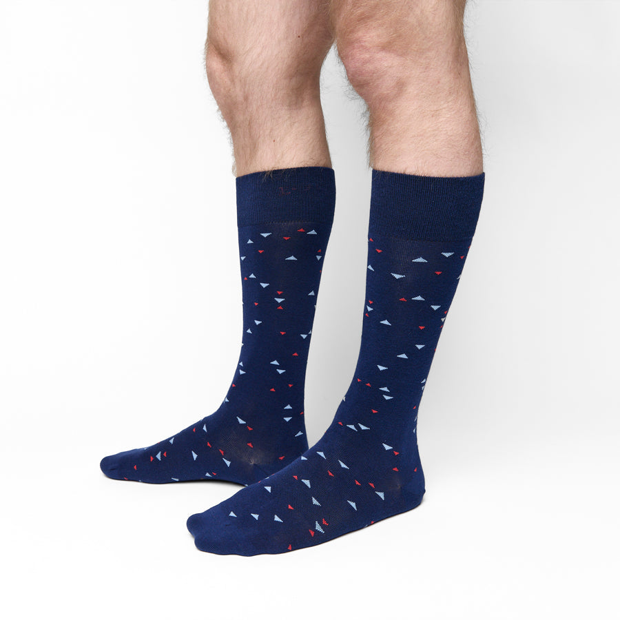 Navy Chicklet Dress Socks