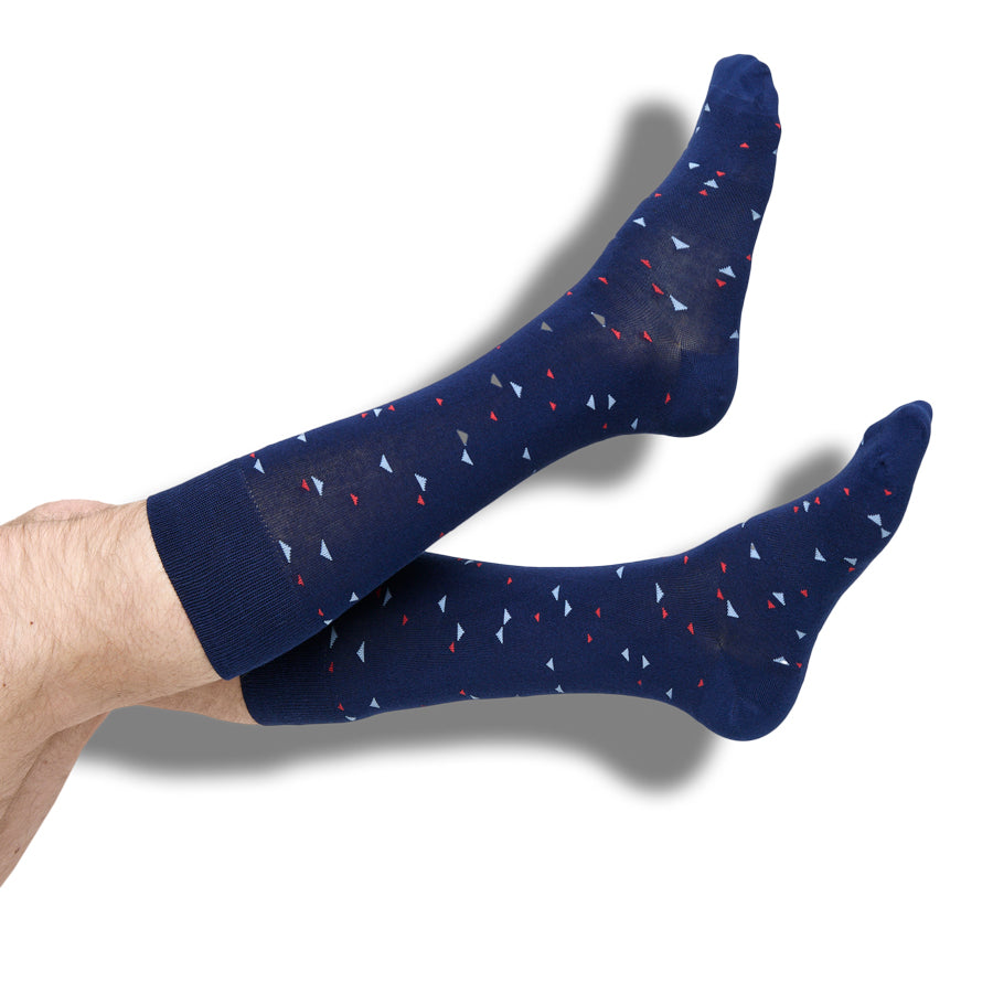Navy Chicklet Dress Socks