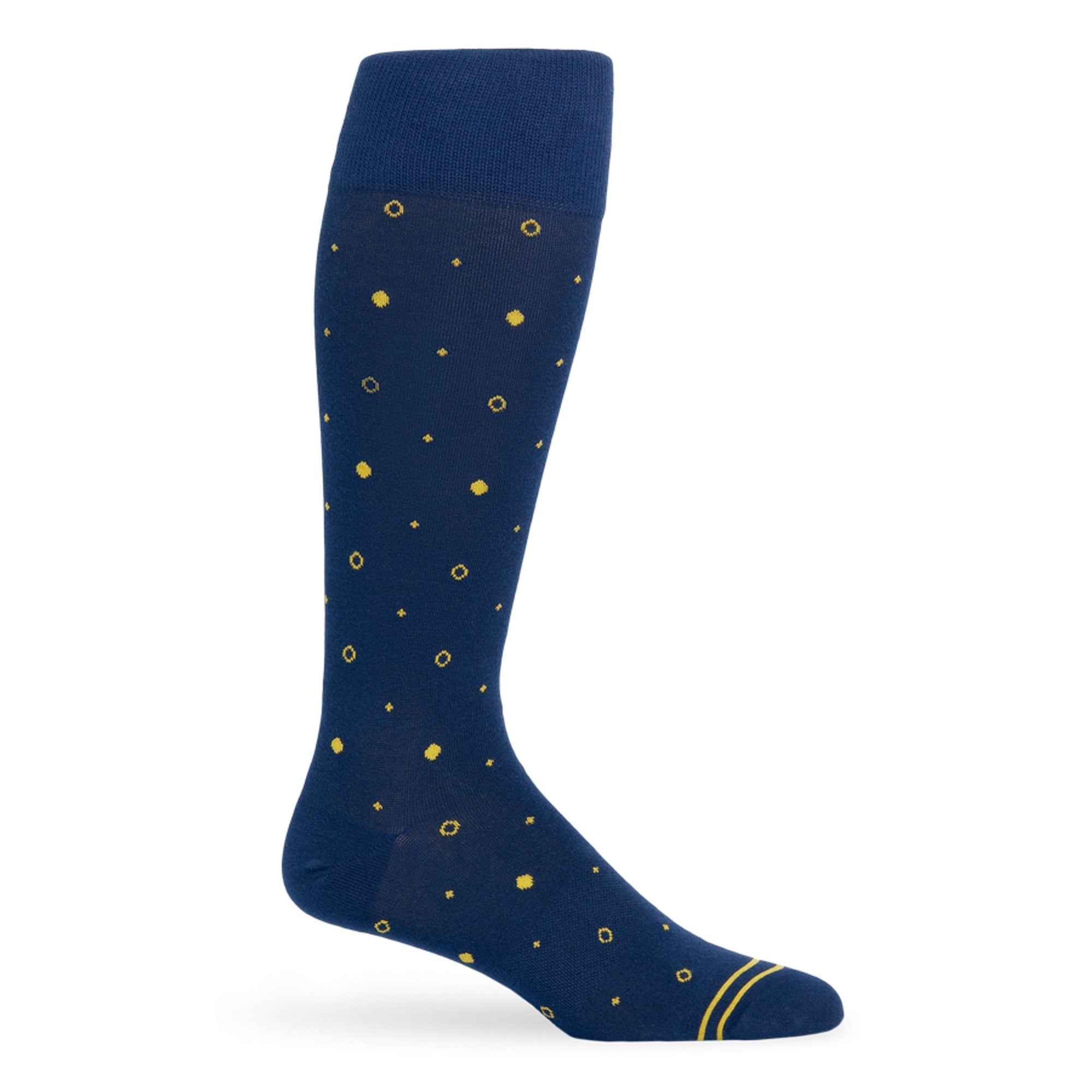 Navy / Gold Mixed Dot Dress Socks