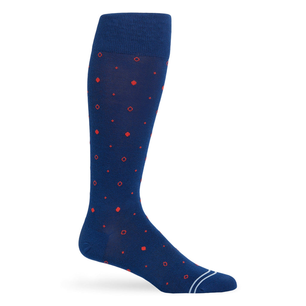 Navy Mixed Dot Dress Socks