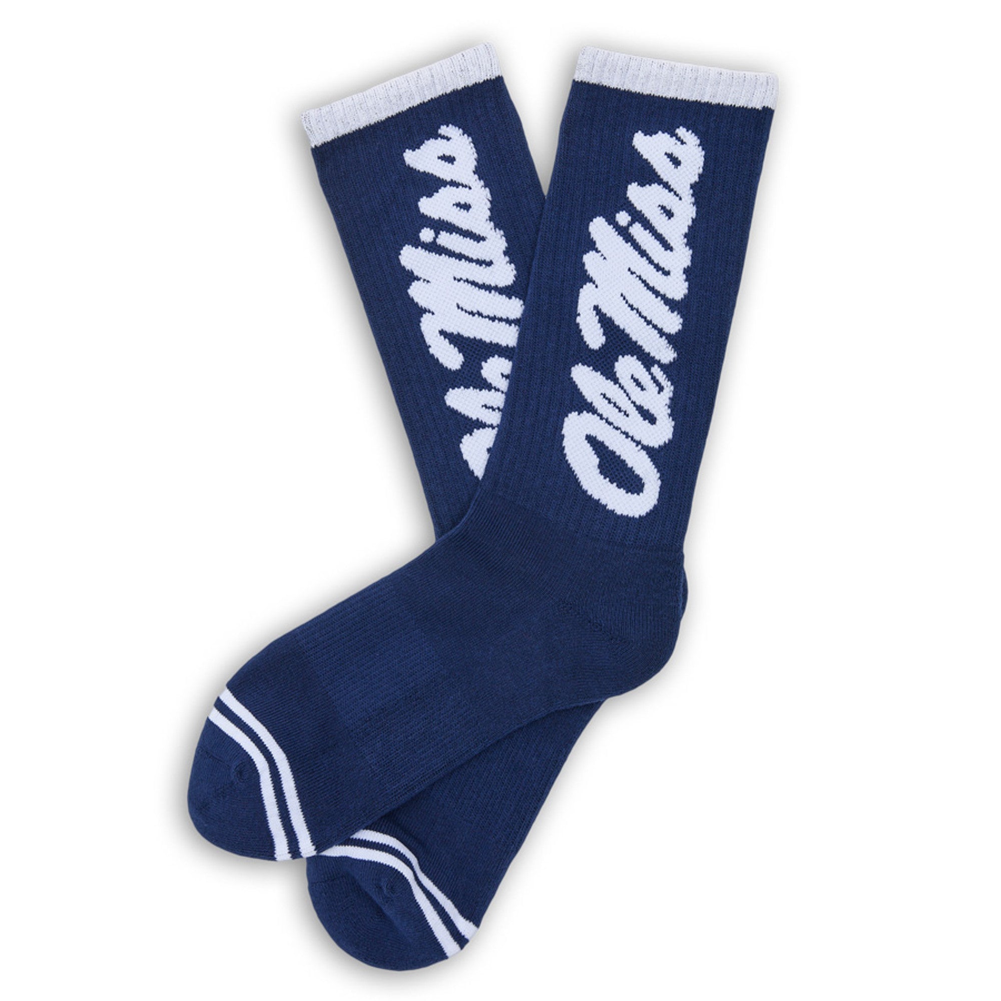 Navy Ole Miss Big Casual Crew Socks