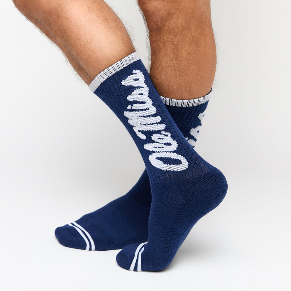 Navy Ole Miss Big Casual Crew Socks