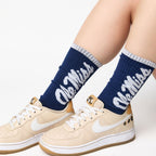 Navy Ole Miss Big Casual Crew Socks